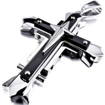 Colar Corrente Cordão Grosso Masculino Cruz Em Titânio - Prateado Colar Corrente Cordão Grosso Masculino Cruz Em Titânio - Prateado