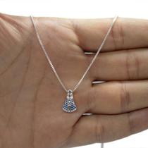 Colar Corrente Cordao Nossa Senhora Aparecida Com Pedras Folheada A Prata