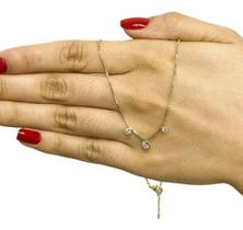 Colar Corrente Cordao Ponto De Luz Triplo Folheada Ouro 18k