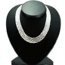 Colar Corrente Cordão Trança 11 Fios Prata Maciça 925k / 40 / prata