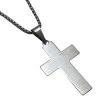 Colar Corrente Crucifixo Cruz Oração Pai Nosso Inox