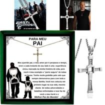 Colar Corrente Cruz Vin Diesel Dominic Toretto Filme Velozes e Furiosos Corrente Crucifixo Personalize Dedicatória