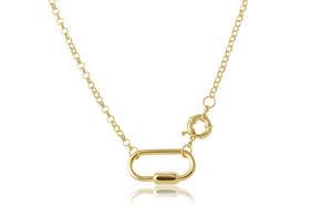 Colar Corrente De Elo Largo Com Fecho Boia E Mosquetão F027 Colar Corrente De Elo Largo Com Fecho Boia E Mosquetão F027