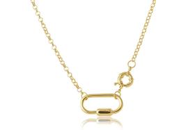 Colar Corrente De Elo Largo Fecho Bóia Folheado Em Ouro 18K Colar Corrente De Elo Largo Fecho Bóia Folheado Em Ouro 18K