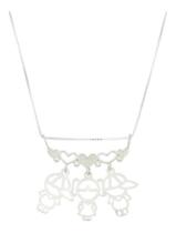 Colar Corrente E Pingente 3 Filhos Menino E Menina Prata 925