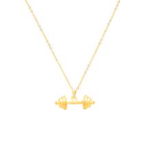 Colar Corrente E Pingente Halter Academia Folheado A Ouro18k