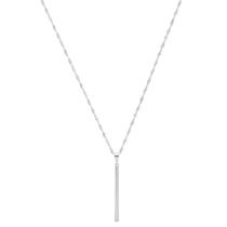 Colar corrente E Pingente Palito Delicado Folheado A Prata