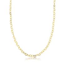 Colar Corrente Elo Corações 3mm Banhada a Ouro 18k Colar Corrente Elo Corações 3mm Banhada a Ouro 18k