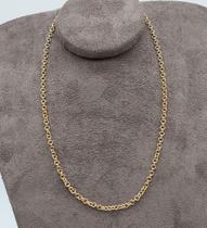 Colar Corrente Elos Redondos Entrelaçados Banhado em Ouro 18K Colar Corrente Elos Redondos Entrelaçados Banhado em Ouro 18K