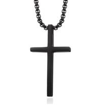 Colar Corrente em Aço Crucifixo Preto Future Long