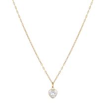 Colar Corrente Feminina 45cm Pingente Coração De Ouro 18k