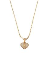 Colar Corrente Feminina Pingente Amor Coração Branco Letra Inicial N Personalizada Banhado a Ouro 18k.