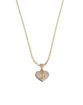 Colar Corrente Feminina Pingente Amor Coração Branco Letra Inicial R Personalizada Banhado a Ouro 18k.