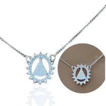 Colar Corrente Feminina Prata 925 Nossa Senhora Aparecida Cristal Um Símbolo de Fé e Proteção Rf.11 Colar Corrente Feminina Prata 925 Nossa Senhora Aparecida Cristal Um Símbolo de Fé e Proteção Rf.11