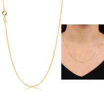 Colar Corrente Feminino Dourado ou Prata Modelo Veneziana Banhado A Ouro 18k Banho Antialérgico Marca Andréia Branco Acessórios