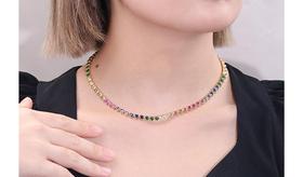 Colar Corrente Feminino Gargantilha Choker Riviera Folheado