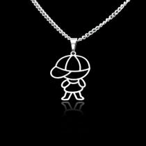 colar corrente feminino infantil banhado a prata não escurece menino filho em aço inox não escurece