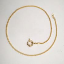 Colar Corrente Fina Oca Com Mini Elo Banhado em Ouro 18K