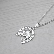 Colar Corrente Folheado Pingente Cavalo Ferradura dourado prata prateado amuleto poderoso