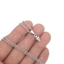 Colar corrente Funk Spike masculino feminino com ponto prata aço inox gargantilha rock roqueiro