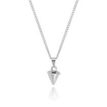 Colar corrente Funk Spike masculino feminino com ponto prata correntinha aço inox gargantilha rock