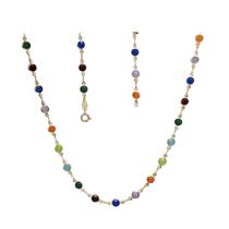 Colar Corrente Gargantilha Folheada Ouro Pedras Coloridas - Semijoias - Caixa de Luxo Colar Corrente Gargantilha Folheada Ouro Pedras Coloridas - Semijoias - Caixa de Luxo