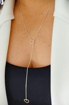 Colar Corrente Gargantilha Gravata Coração De Prata 925