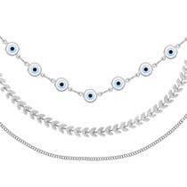 Colar Corrente Gargantilha Olho Grego Acessório Feminino Colar Corrente Gargantilha Olho Grego Acessório Feminino