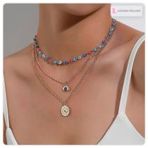 Colar Corrente Gargantilha Olho Grego