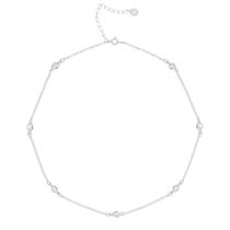 Colar Corrente Gargantilha Zircônia Feminina Choker De Prata 925