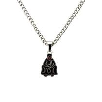 Colar Corrente Imagem Preto Velho 3 cm Metal Niquelado
