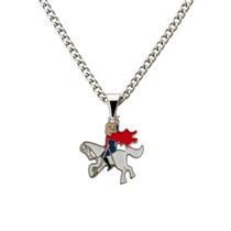 Colar Corrente Imagem São Jorge 3 cm Metal Niquelado