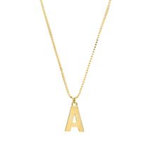 Colar Corrente Letra Lisa Inicial Banhado Ouro 18k Colar Corrente Letra Lisa Inicial Banhado Ouro 18k