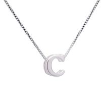 Colar Corrente Letra Lisa Inicial Banhado Prata 925 Colar Corrente Letra Lisa Inicial Banhado Prata 925