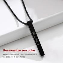 Colar Corrente Line Black Personalizável