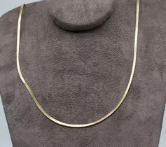 Colar Corrente Longa Lisa Banhada em Ouro 18K