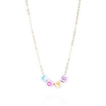 Colar corrente love color banhado a ouro 18k