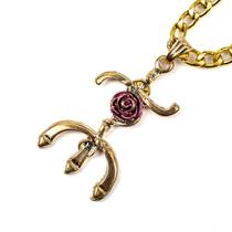 Colar Corrente Maria Mulambo Tridente 3,80 cm Dourado