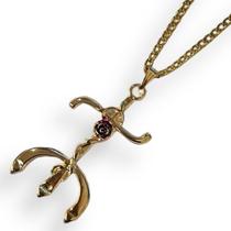 Colar Corrente Maria Mulambo Tridente 5,50 Cm Dourado