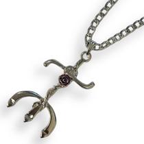 Colar Corrente Maria Mulambo Tridente 5,50 Cm Niquel