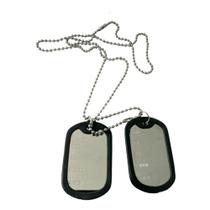 Colar corrente masculina Dog Tag militar dupla