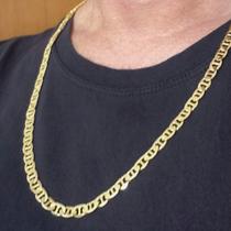 Colar Corrente Masculina Piastrine 7mm 70cm Banho Ouro 18k 4693 Colar Corrente Masculina Piastrine 7mm 70cm Banho Ouro 18k 4693