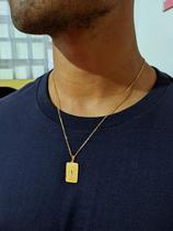 Colar Corrente Masculino Aço Inoxidável com Pingente Crucifixo Cruz Placa Pai Nosso Fé Cordão Colar Corrente Masculino Aço Inoxidável com Pingente Crucifixo Cruz Placa Pai Nosso Fé Cordão