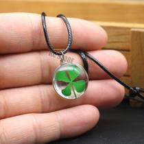 Colar Corrente masculino feminino Bola De Vidro Cristal resina Trevo 4 Folhas Humor Colar Corrente masculino feminino Bola De Vidro Cristal resina Trevo 4 Folhas Humor