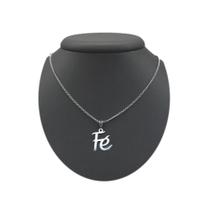 colar corrente masculino feminino em aço inox pingente fé banhado antialérgico não ficar preto