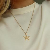 Colar Corrente Minimalista Estrela Do Mar Banhado Ouro