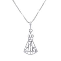 Colar Corrente Nossa Senhora Aparecida Vazada Prata 925