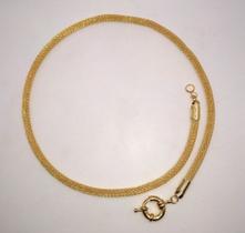 Colar Corrente Oca com Mini Elo Banhado em Ouro 18K