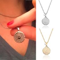 colar corrente pai nosso aço inox folheado a ouro redondo medalha gargantilha 45cm feminino