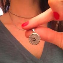 colar corrente pai nosso aço inox prata redondo medalha gargantilha 45cm 60cm masculino feminino